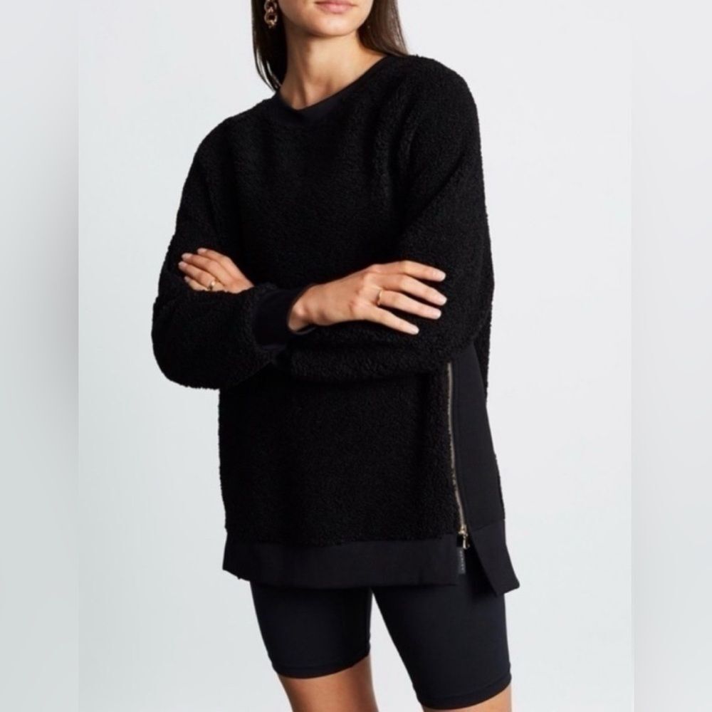 Varley Black Oakden Sherpa Fleece Sweatshirt Pullover Zipper Women's XS